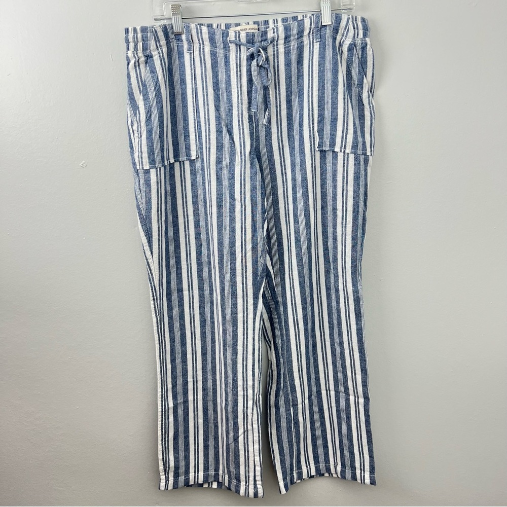Alexander Jordan Linen Blend Striped Pants